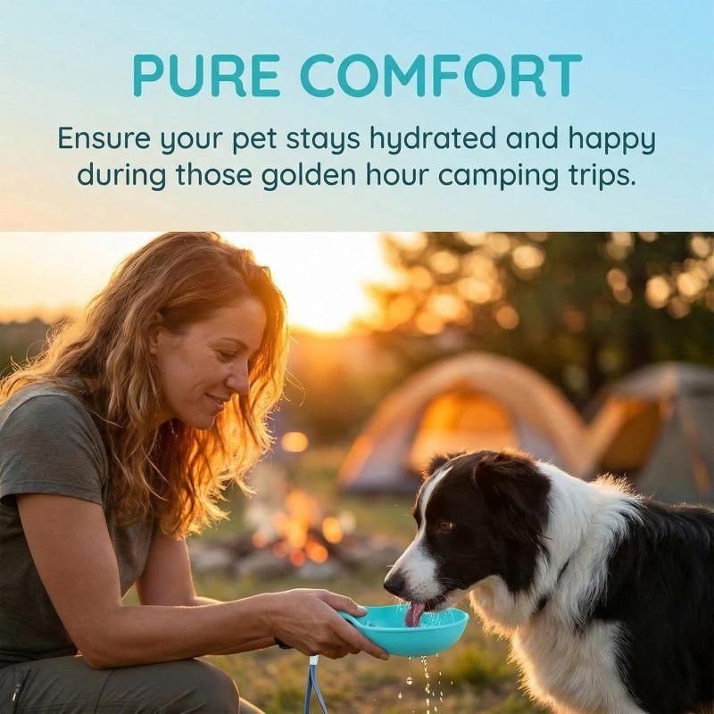 10oz Stainless Steel 2-in-1 Leakproof Dog Water Bottle with Bowl, Portable for Travel Walking Pink โ image 5