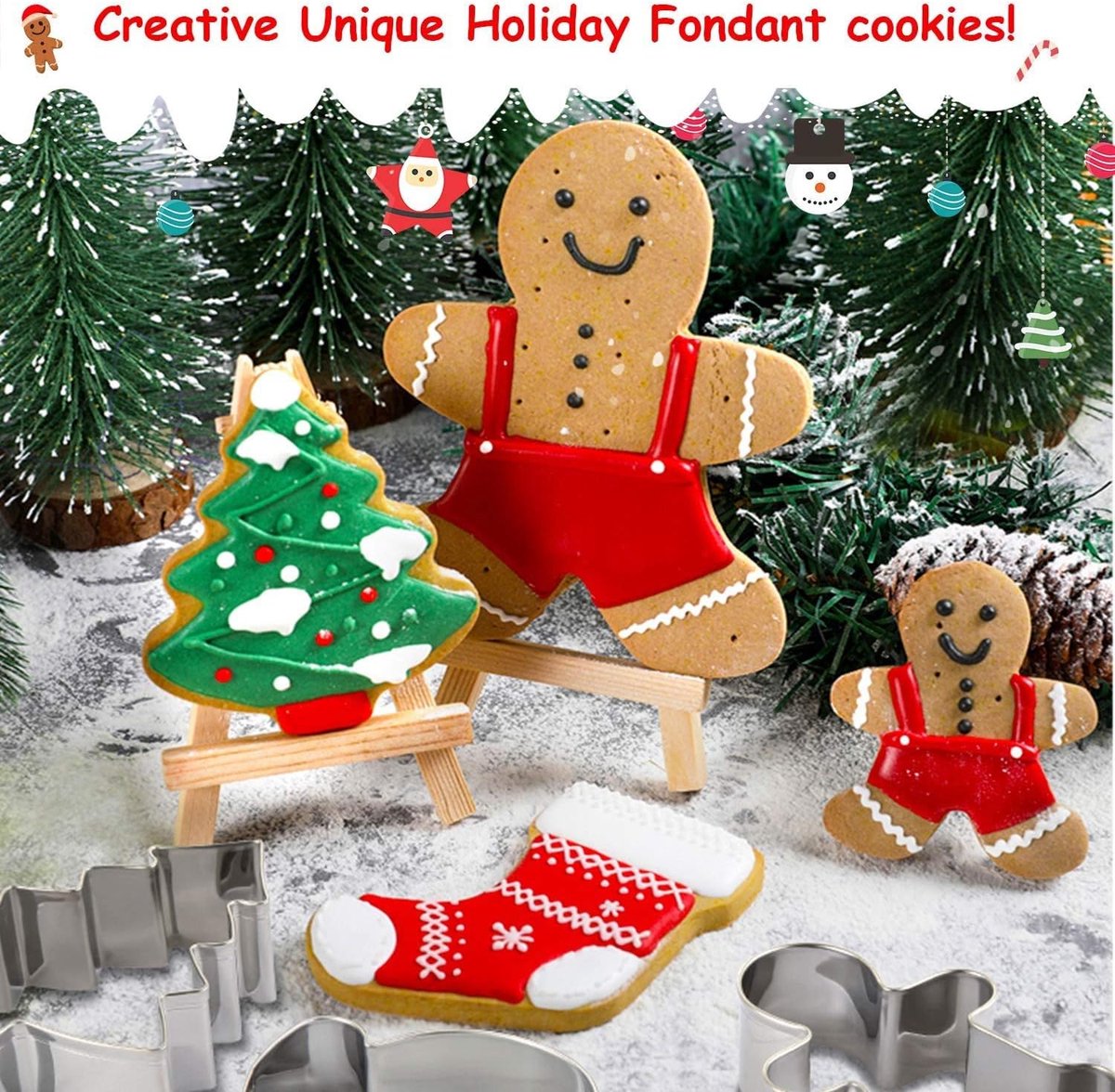 Cookie Cutters - Cookie Molds - 6 Molds for Cookies - Christmas Cookie Cutters - For Gingerbread and Cookies During the Holidays — image 4