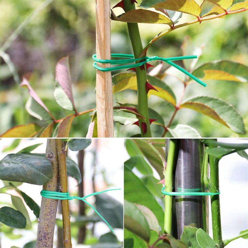 Twist Tie, 328 Feet (100m), green cable ties with Cutter, Garden Plant Ties Reusable, Green Twist Ties for plants Gardening Tomatoes — image 2