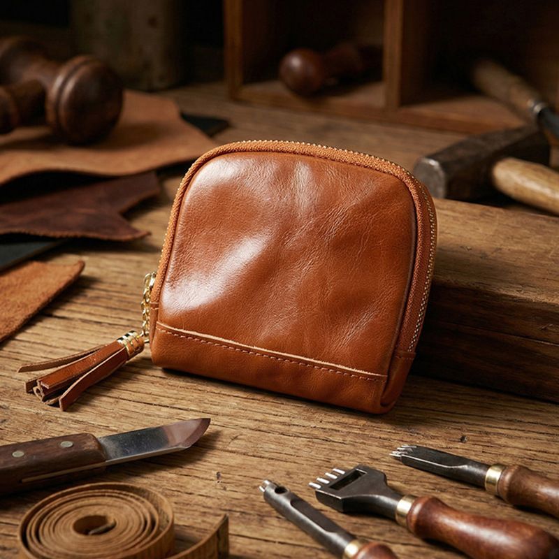 Genuine Leather Storage Bag Vegetable Tanned Travel. Vegetable tanned leather-black — image 2