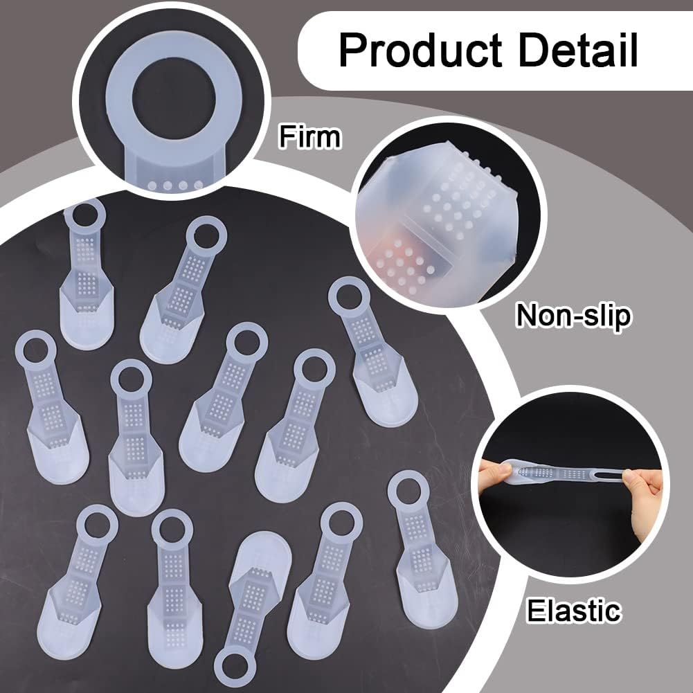 20 PCS, Clothing Non-Slip Hanger Grips, Clear Hanging Gripper - Stretchable & Eco-Friendly Fit on The Ends of Hangers โ image 2