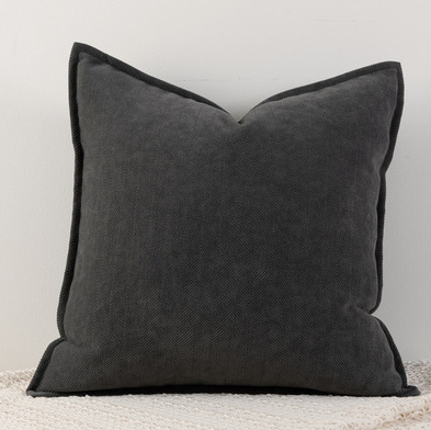 Dark grey Nordic Herringbone Chenille Pillowcases 2 Pack 45x45cm for Sofa and Bed Soft Decorative Cushion Covers No Inserts Included Local Standard
