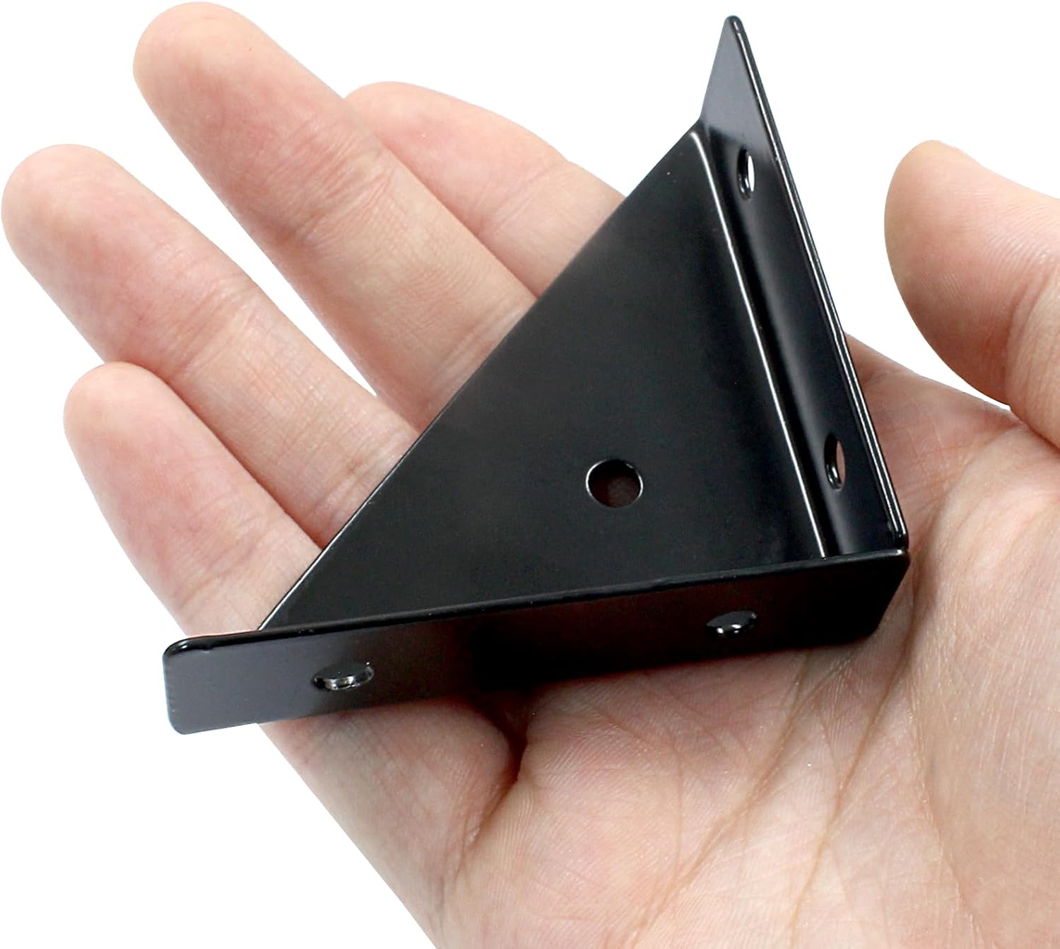 12pcs Angle Corner Shelf Bracket 38mm x 38mm, Cold Rolled Steel Corner Support, Triangular Bracket with Screws for Desk Bed Corner (Black) — image 4