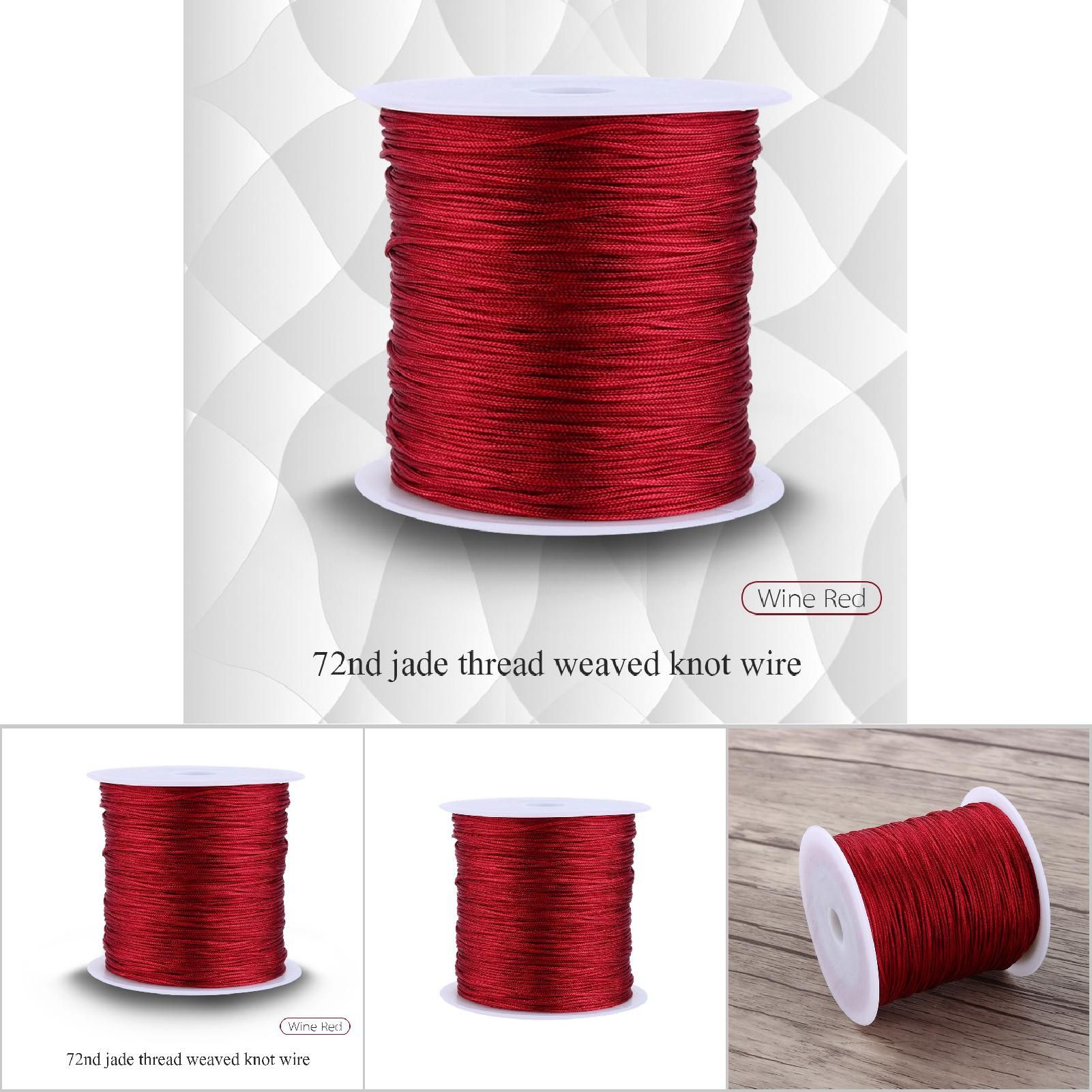 100M X 0.8mm Nylon Chinese Knot Cord Rattail Macrame Thread String Burgundy — image 5