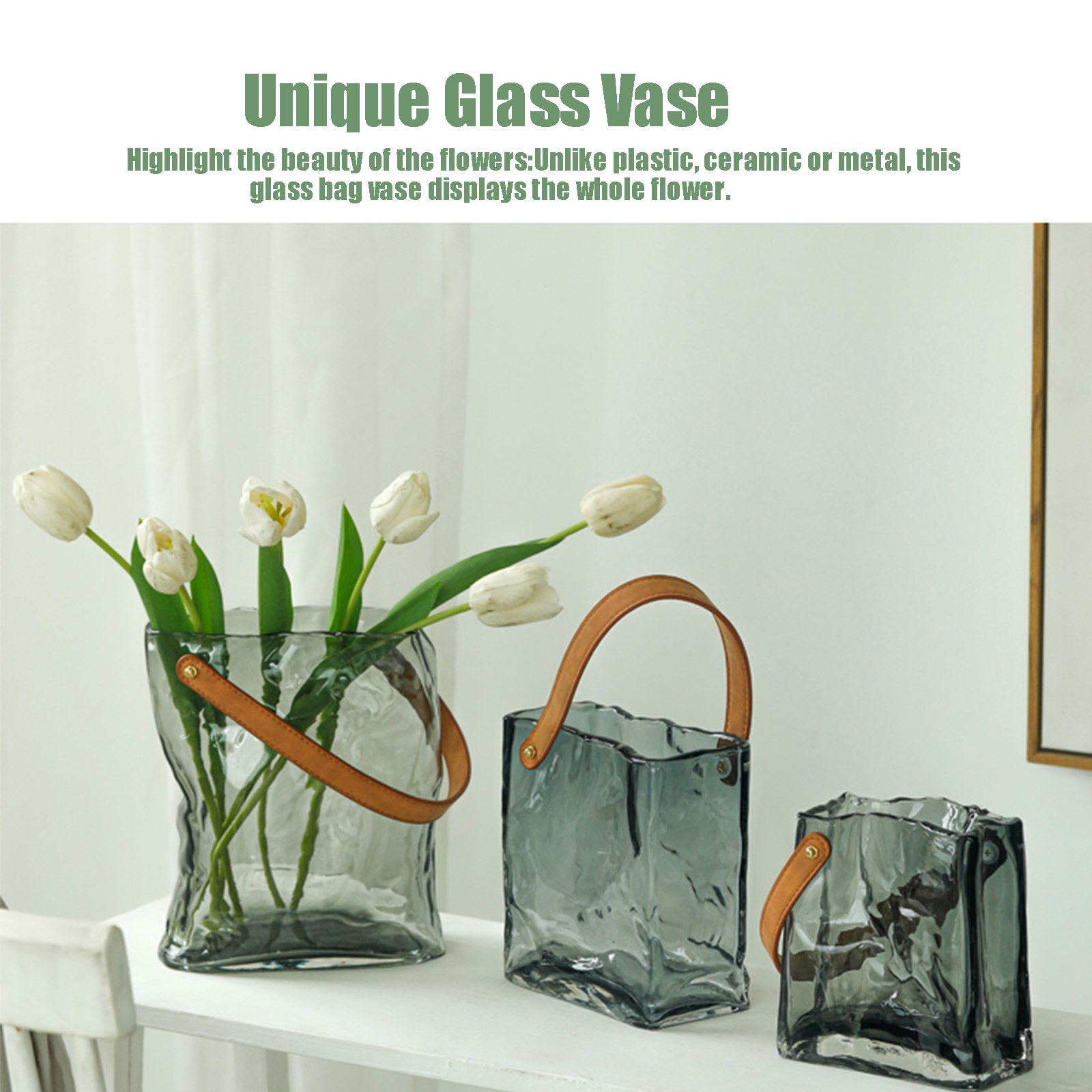 Handbag Vase Original Color Glass Vase Fish Tank Glass Vase Handmade Vase — image 5