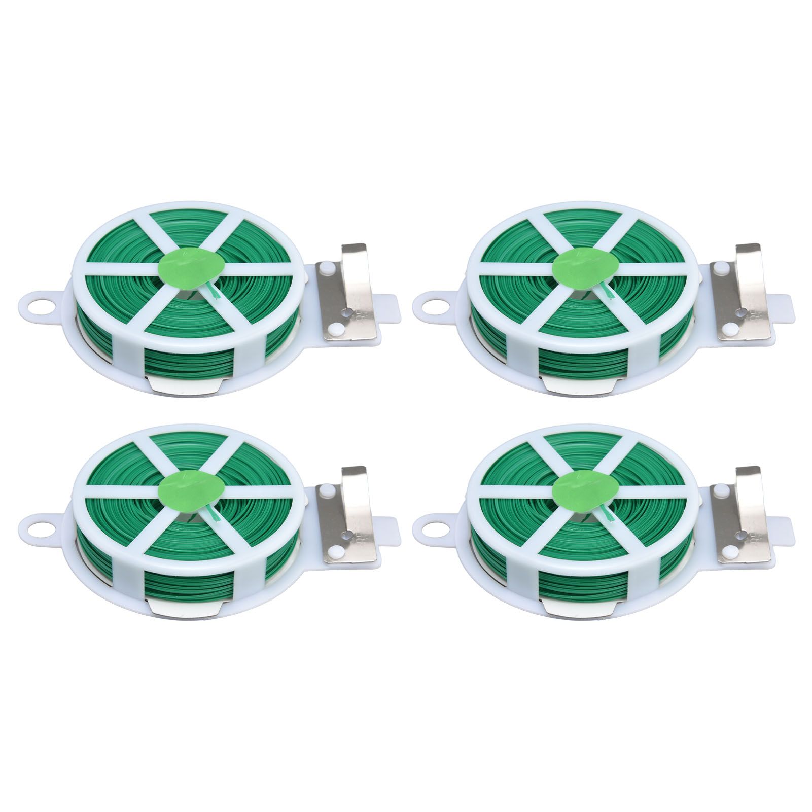4pcs Plant Ties 50 Meters Green Twist Ties Wire with Built in Cutter for Garden Courtyard Indoor Plants Support Fixing — image 4