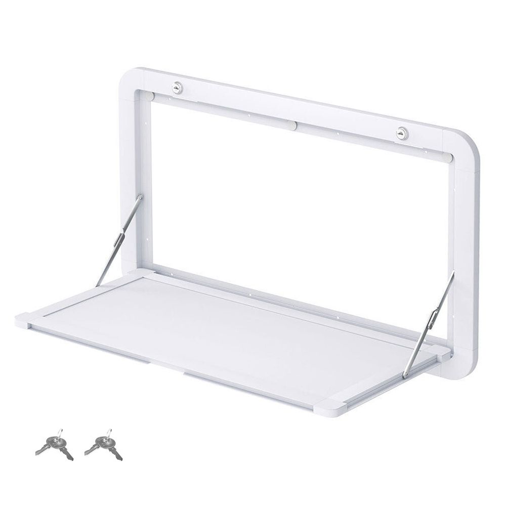 Heavy Duty Folding Caravan Table 800 x 450mm โ Full Metal Frame, Lockable, 50kg Max Capacity, White