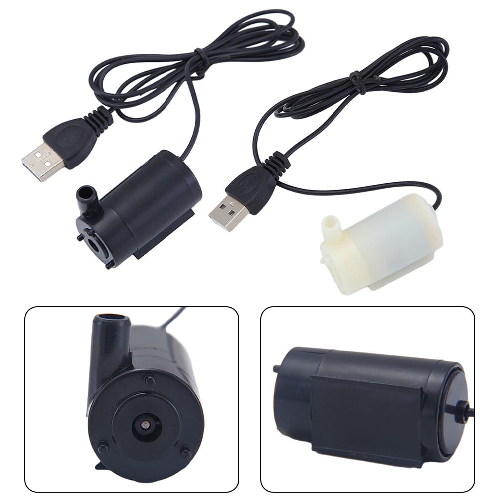 Small Water Pump Silent Submersible USB 5V 1m Cable Garden Outdoor Fountain Tool Black Smile Home White — image 5
