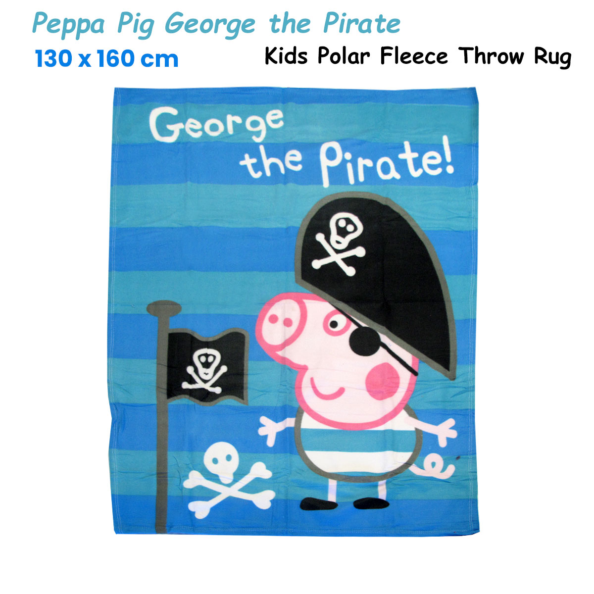 Peppa Pig George the Pirate Printed Polar Fleece Throw Rug 130 x 160 cm — image 2