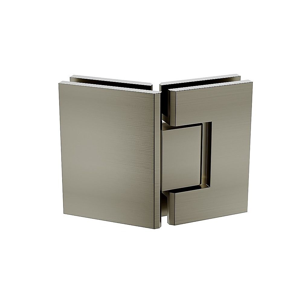 90cm Frameless Diamond Shower Screen – Gunmetal F-Brackets, Brass Hinges & Square Double Pull Handle — image 5