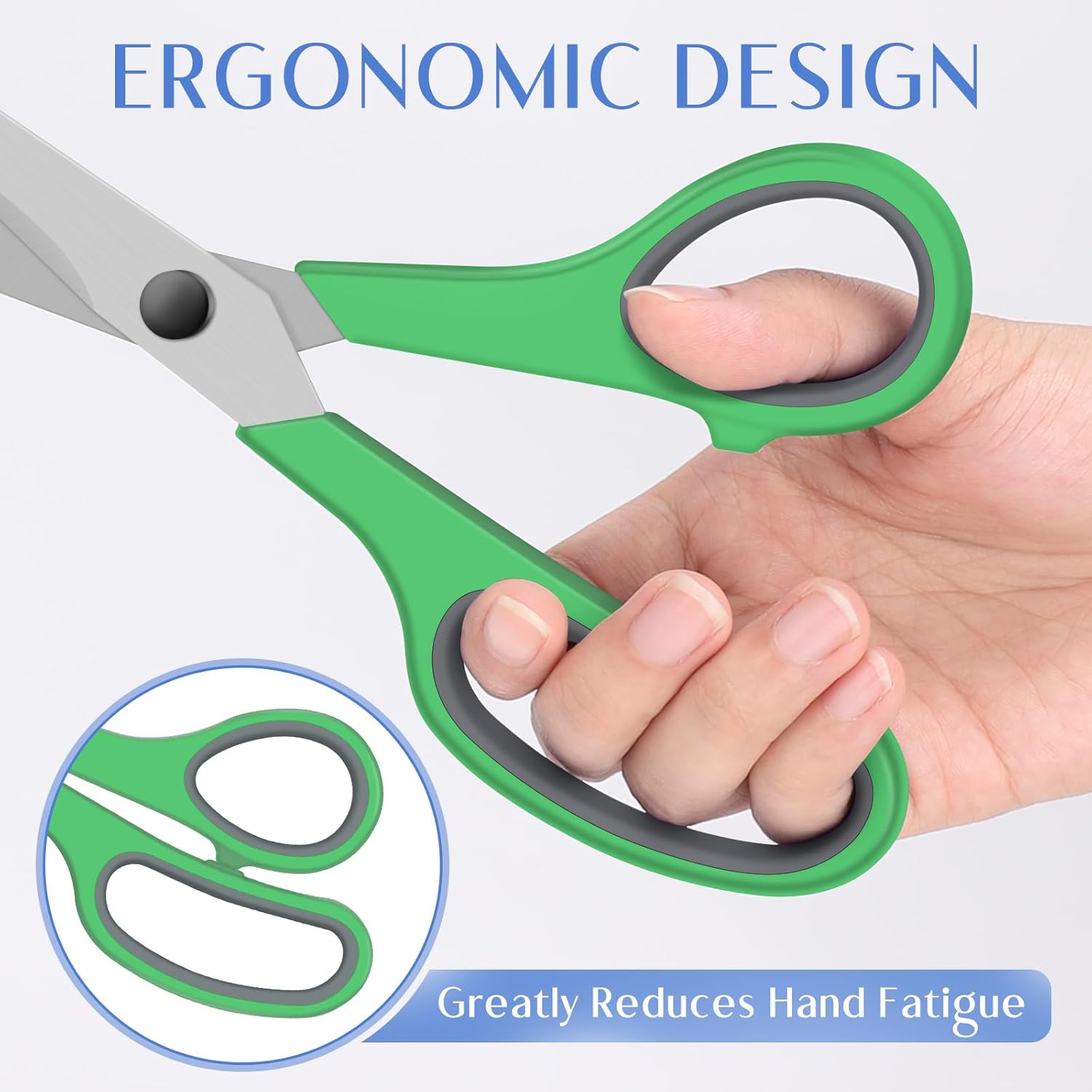3 Pack Scissors Set, 8.3" Heavy Duty Scissors with 25 mm Thickness Sharp Blades & Ergonomic Soft-Grip Handles, All Purpose Scissors for Office, School — image 4