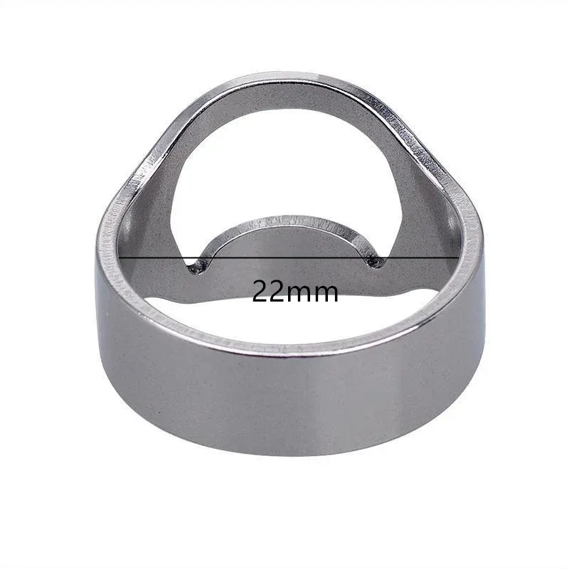 Stainless Steel Bottle Opener Ring 22mm Tool for Beer Cap Removal and Gifts — image 3
