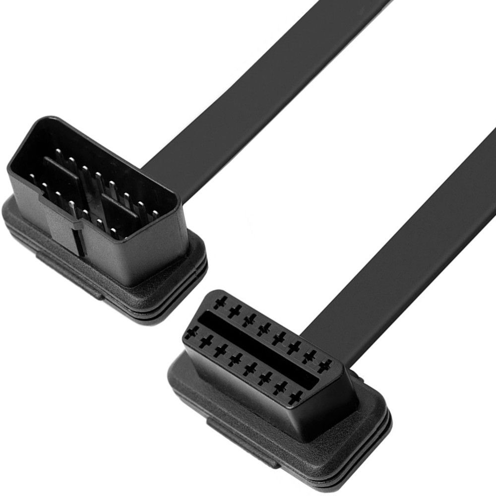 OBD2 male to female extended line OBD elbow flat line surface strip GPS tracking ELM327 automotive testing line 8-core โ image 3