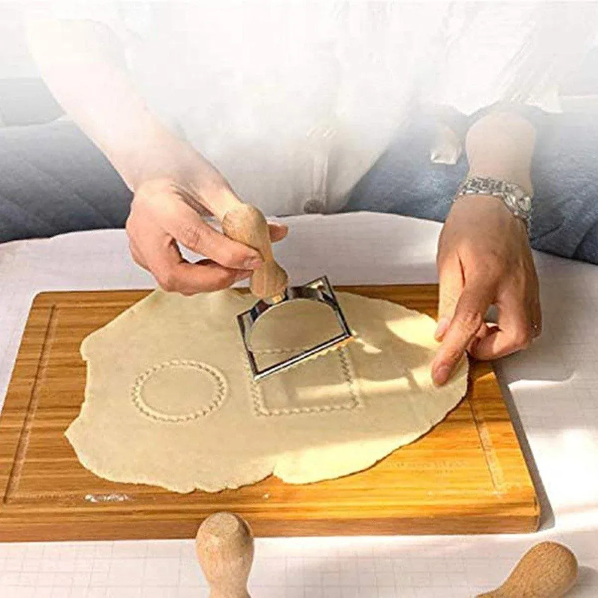 3pcs Dumpling Skin Embossed Moulds Biscuit Stamped Lace Moulds for Baking โ image 5