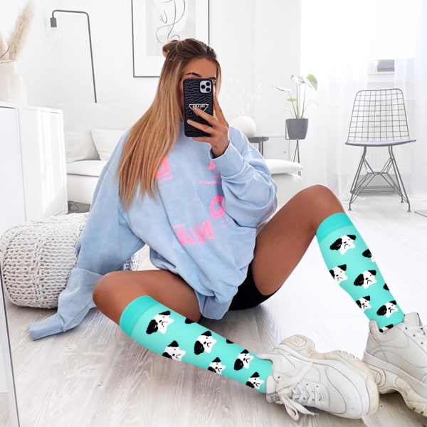 Pairs Compression Socks for Women and Men 15-20 mmHg Gradual Support Knee High Socks for Nurses, Athletes, Medical Use — image 2