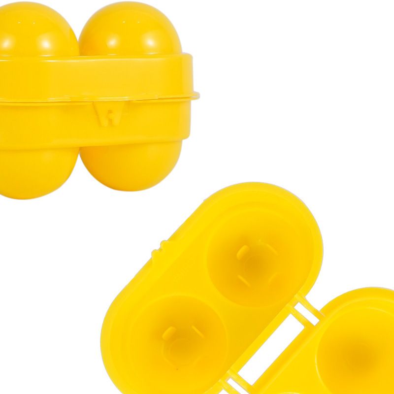 Mini Egg Holder 2 Grids Egg Storage Container Picnic Camping Egg Carrier with Fixed Handle The portable handle Yellow โ image 5