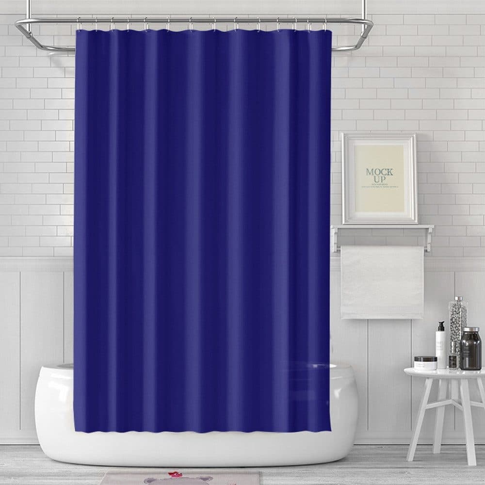 12 Hooks Reinforced PEVA Waterproof Shower Curtain Mildew Resistant Colorfast Durable Quick-Drying, 180 × 180cm, Dark Blue — image 6