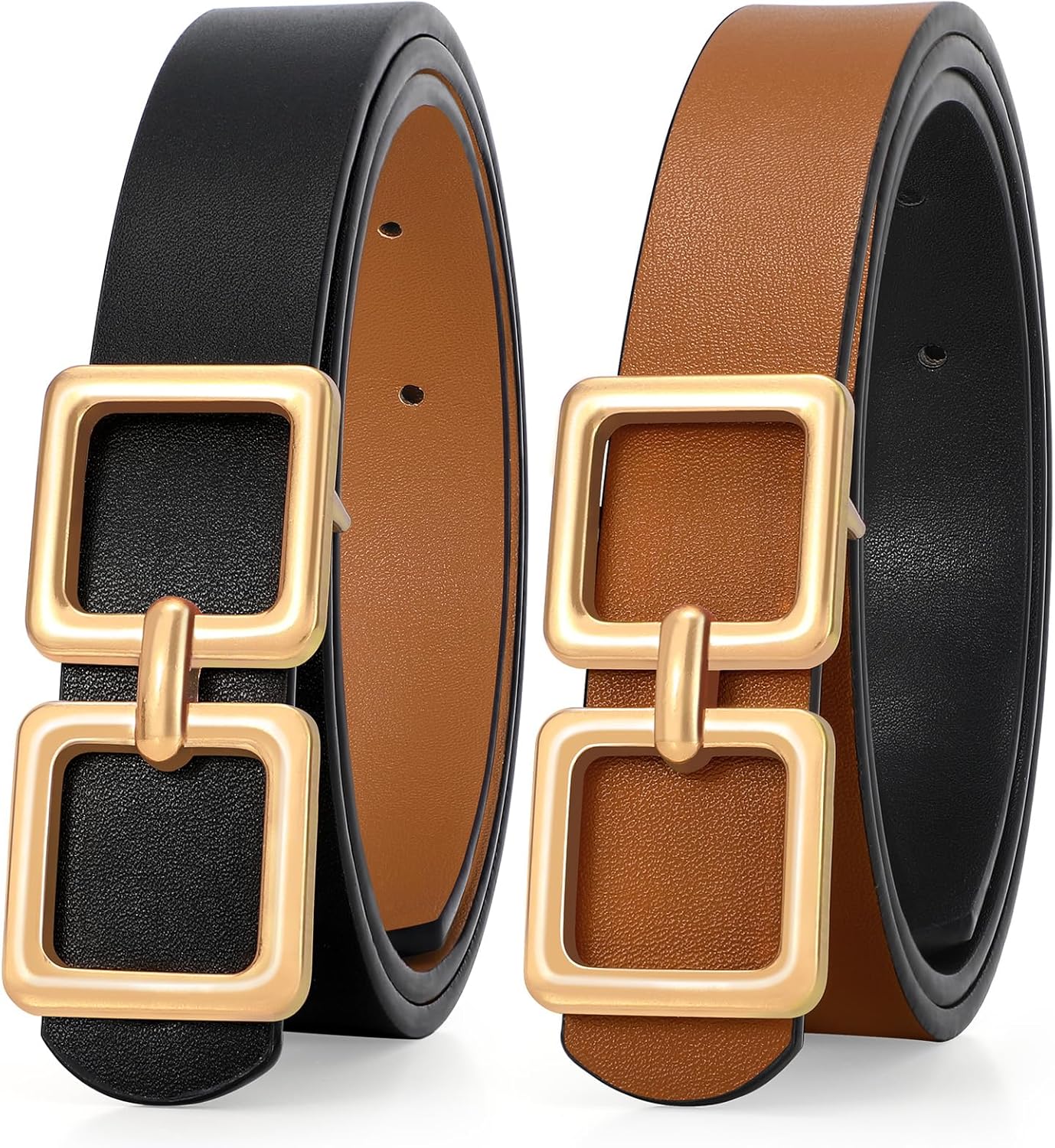 Reversible Leather Belt for Women Jeans Pants Fashion Ladies Belt for Dress with Gold Buckle โ image 6