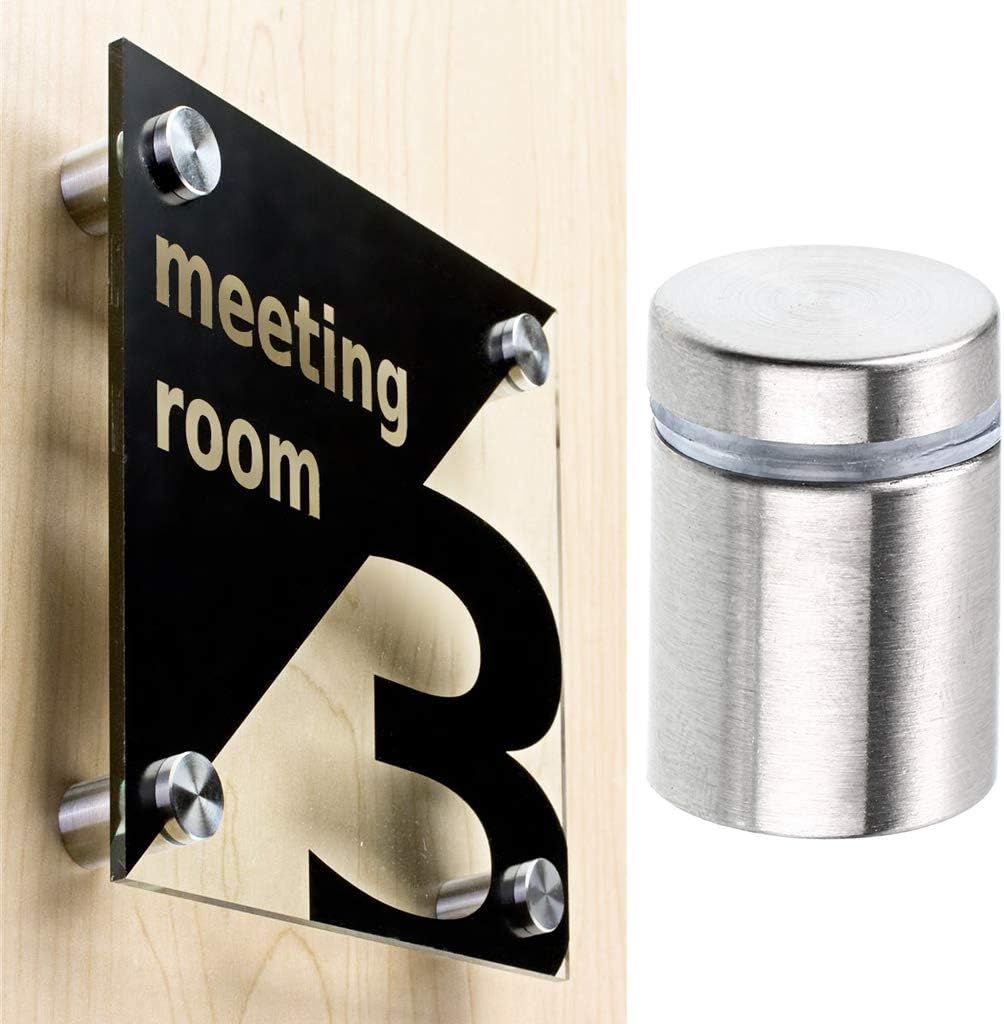 24 Pack Sign Standoff Screws 3/4 × 1 Inch, Advertising Glass Standoff Nail Hardware, Stainless Steel Standoffs for Glass Panel Plexiglass Picture — image 2