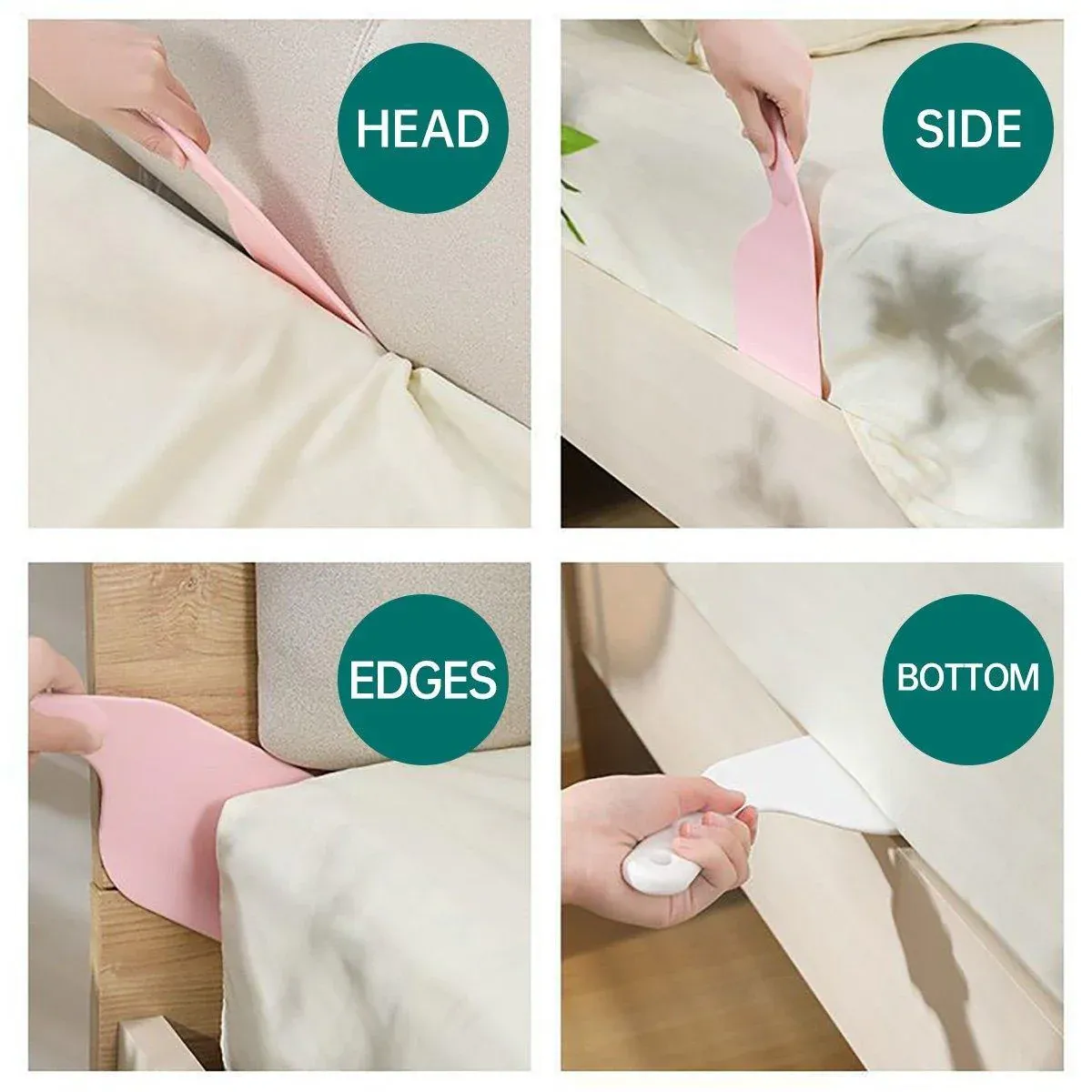 5pcs Bed Sheet and Mattress Organizer Fixer Gap Lifter Tool Bed Sheet Holder Set - Grey โ image 5