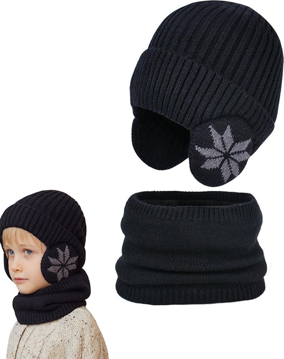 Hat & Scarf - Winter Kids' Hats - Kids' Hat - 2 In 1 Kids' Hat Scarf Set - 4 To 10 Years - Beanie - Boys And Girls - Hat For Children - Kids' Outdoor Hats