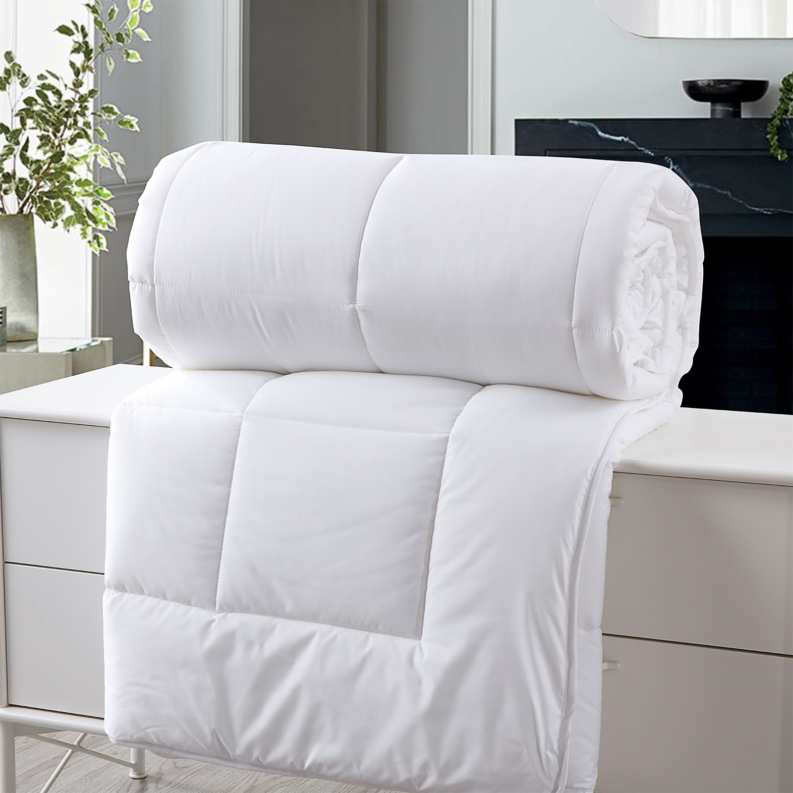 Royal Comfort 260GSM Deluxe Eco-Silk Touch Quilt 100% Cotton Cover - Super King - White โ image 4