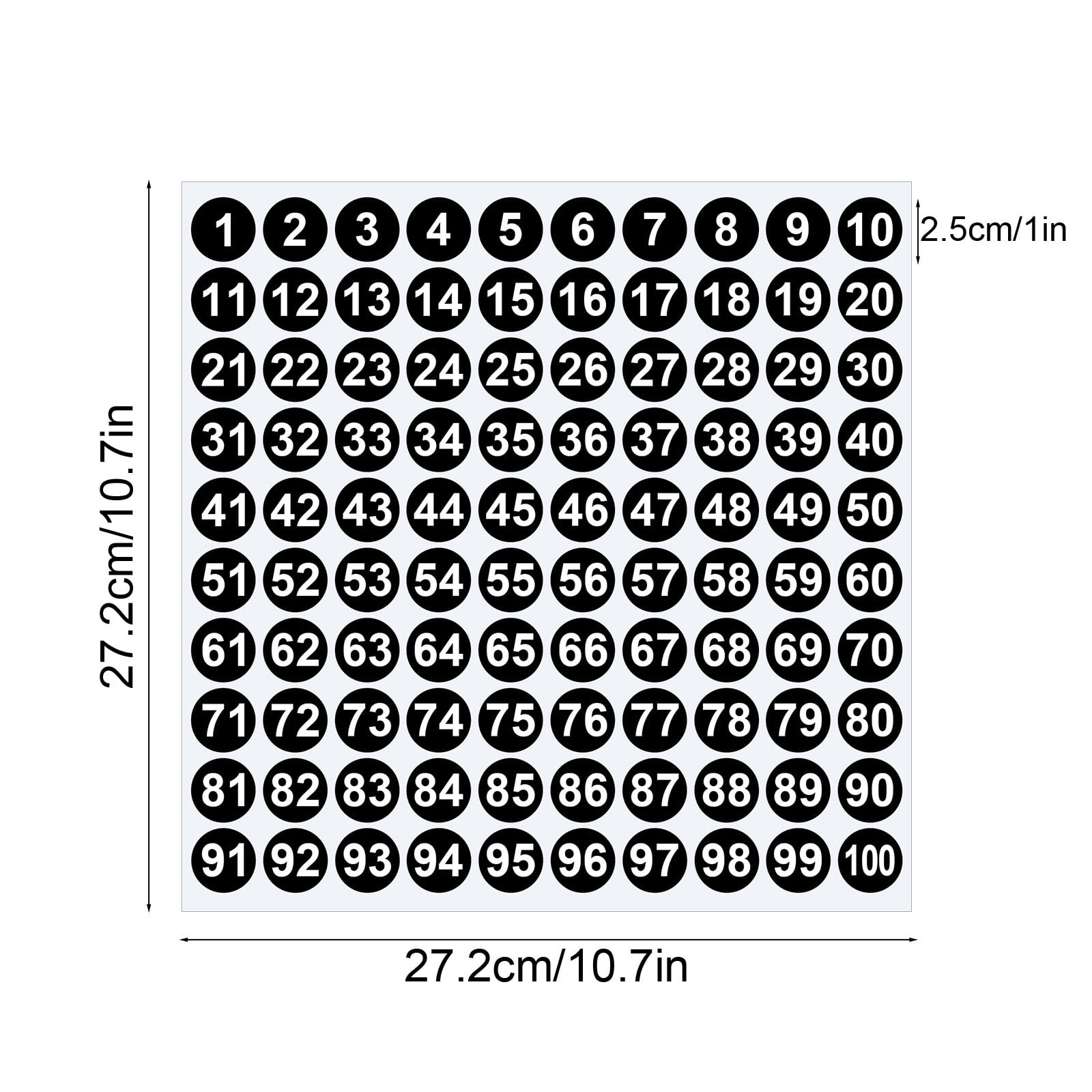 1 Inch Round Number Stickers,1-100 Multi-Color Self-Adhesive Labels for Mailbox,Scrapbook,and DIY Crafts,Easy to Peel and Stick on Various Surfaces,Durable โ image 3