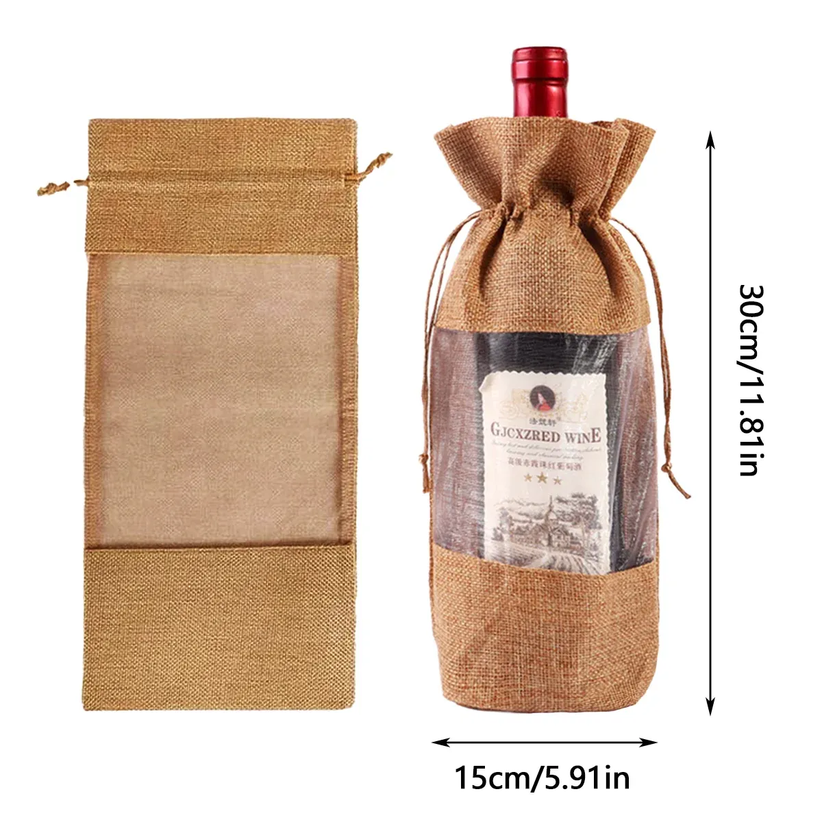 10PCS Wine Gift Bags with Clear Window for Wine Bottle Packaging โ image 4