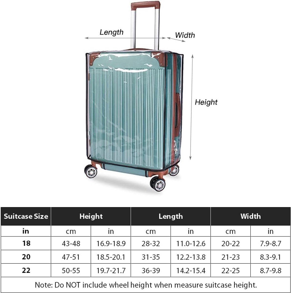 Transparent PVC Suitcase Protective Cover - 22 Inch - Anti-Dirt & Anti-Abrasion Dust Cover — image 3