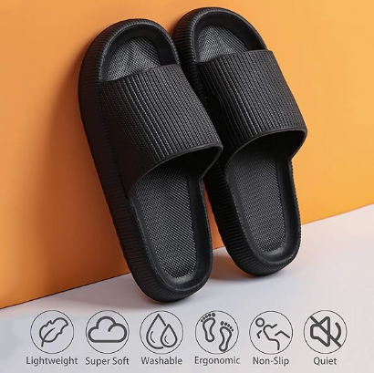 Cloud Slippers for Women and Men, Pillow House Slippers Shower Shoes Indoor Slides Bathroom Sandals, Ultimate Comfort, Lightweight, Thick Sole, Non-Slip, Easy โ image 2