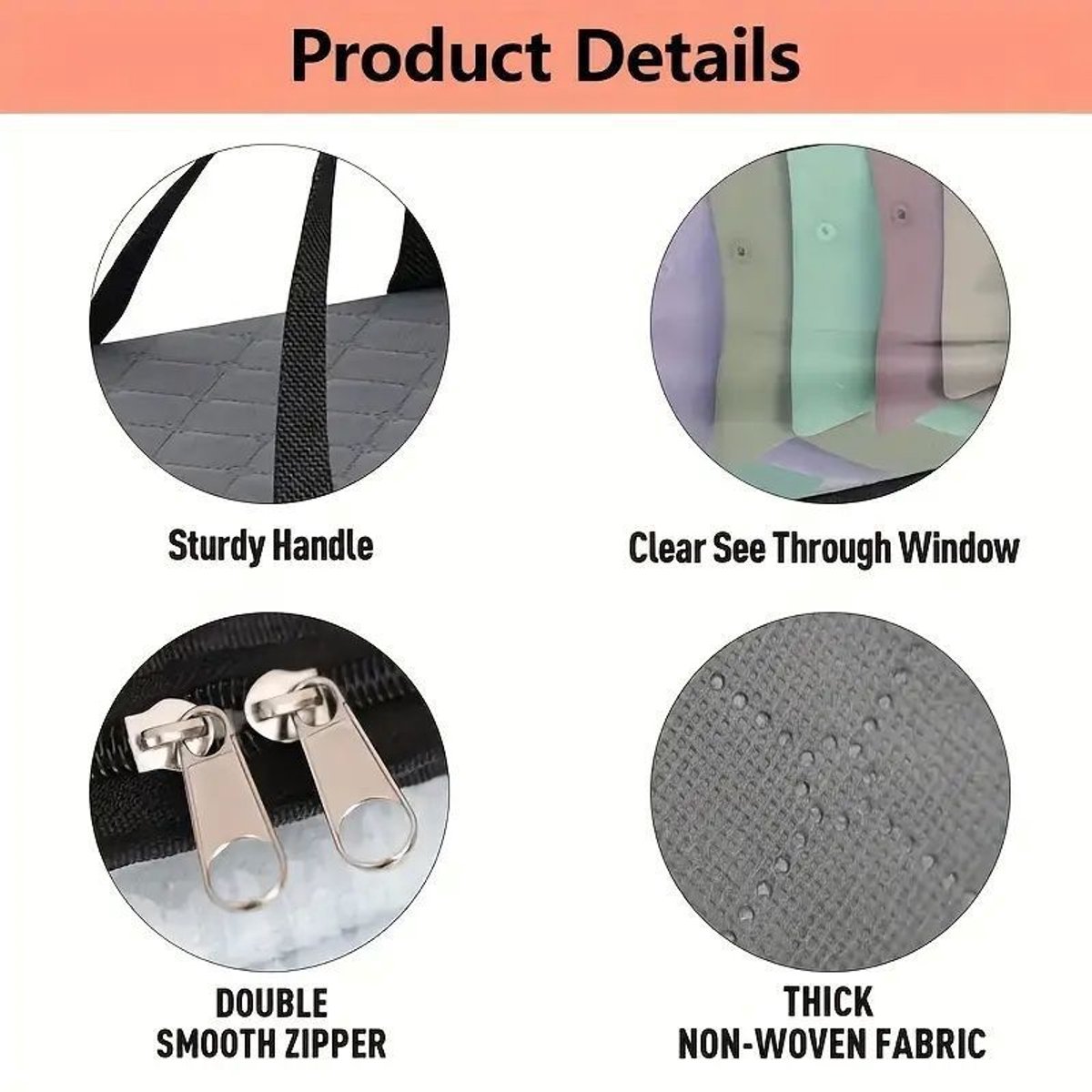 Cap Storage Bag | Set of 2 Storage Bag / Storage Sleeve - for baseball caps and other caps | Cap Organizer with 2 Handles for Closet | Moisture Protection — image 4