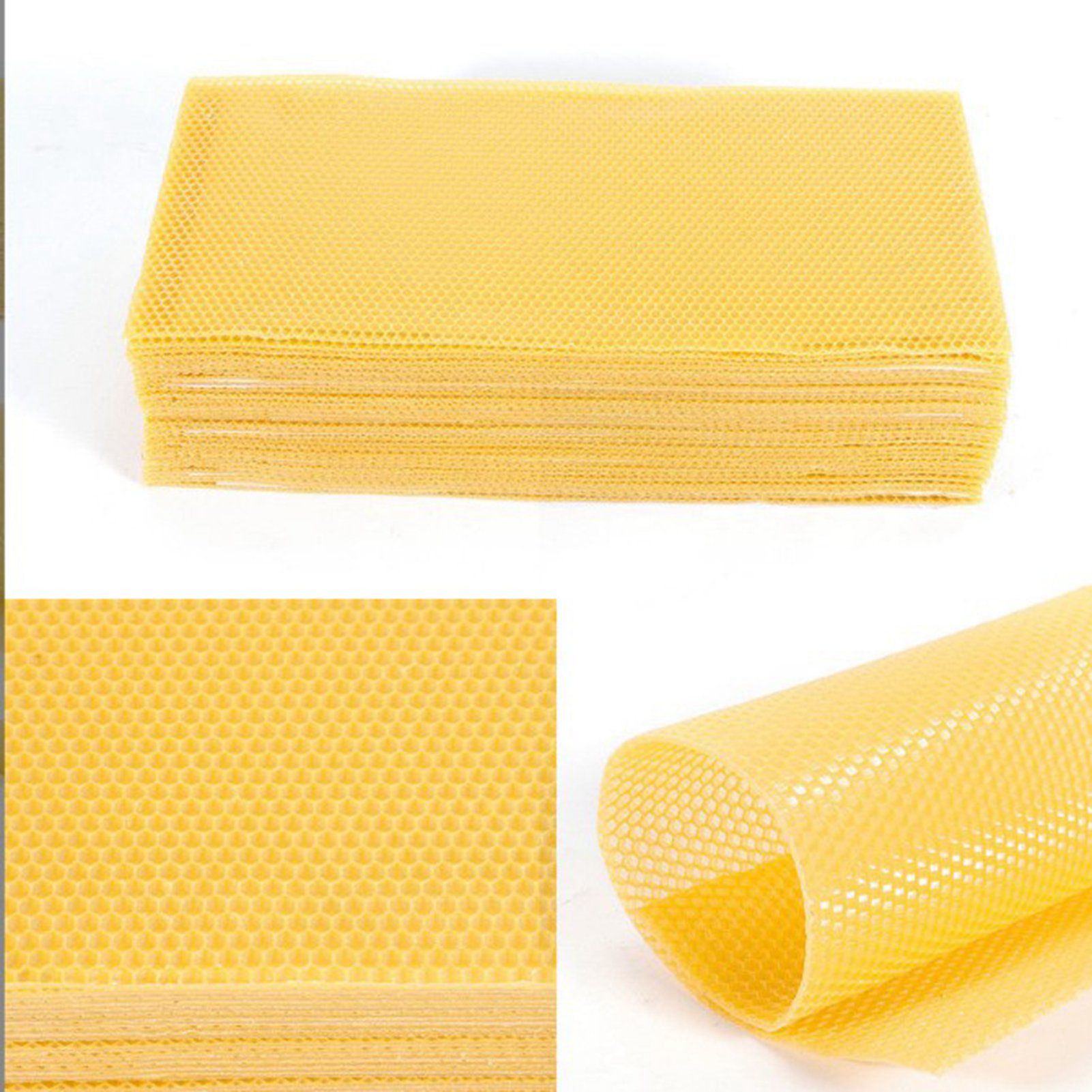 10Pcs Beeswax Sheets for Candle Making Natural Beeswax Honeycomb Foundation Sheets for Kids Adults — image 4