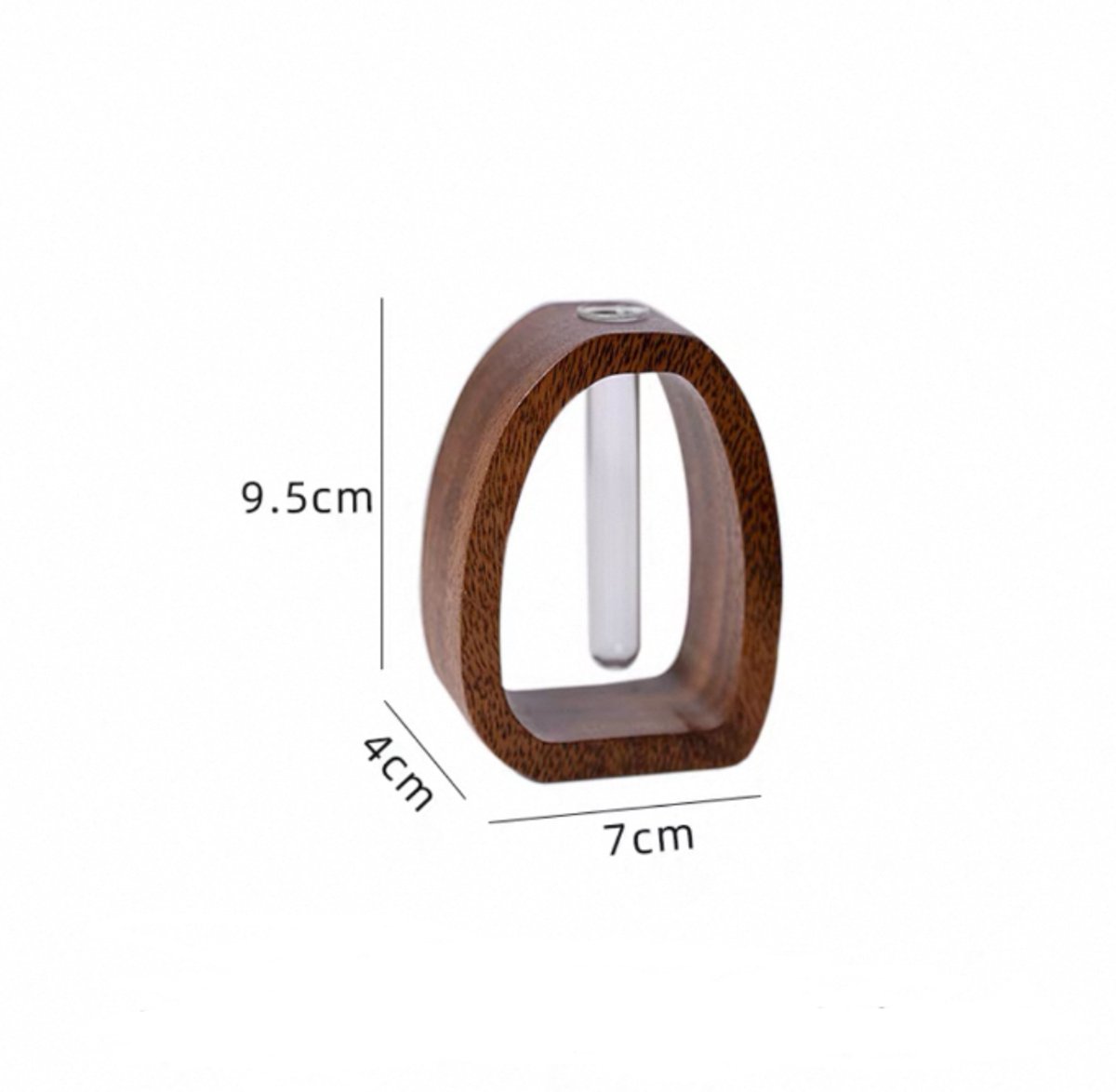 Vase - Solid Wood Vase - Desk Plant Growing Rack - Made of Wood and Bamboo - Enhances the modern decor of your home and office environment (S: 9.5 × 7 × 4 cm) — image 3