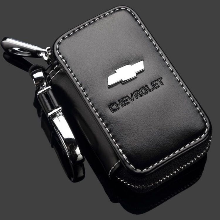 Dazzling Leather Car Key Bag for Audi Kia Chery Fiat Dodge Black square key bag
