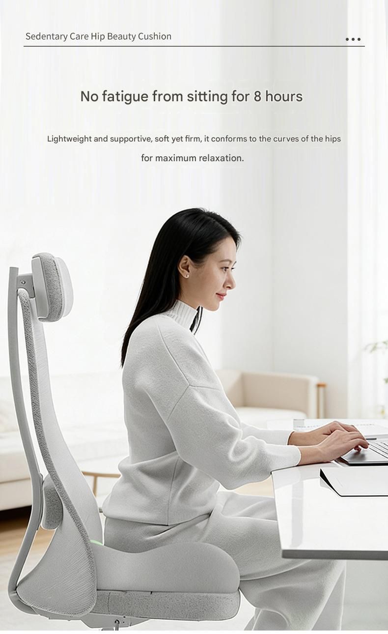 2-piece Pink Ergonomic Memory Foam Seat Cushion with Lumbar Support - Breathable Contoured Design for Office, Car, and Home Use - Relieves Tailbone Pressure โ image 5