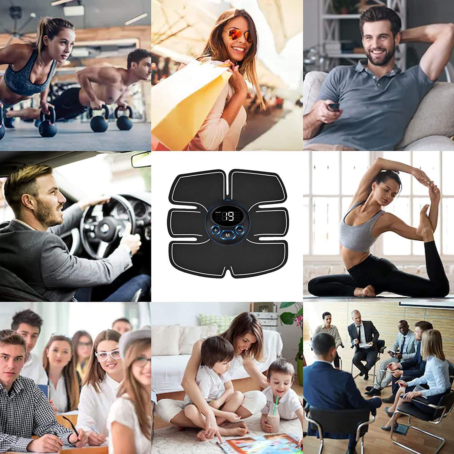 Black Ab Stimulator Muscle: Abs Stimulator Abdominal - Home and Office Workout Equipment for Abdomen Arm Leg — image 5