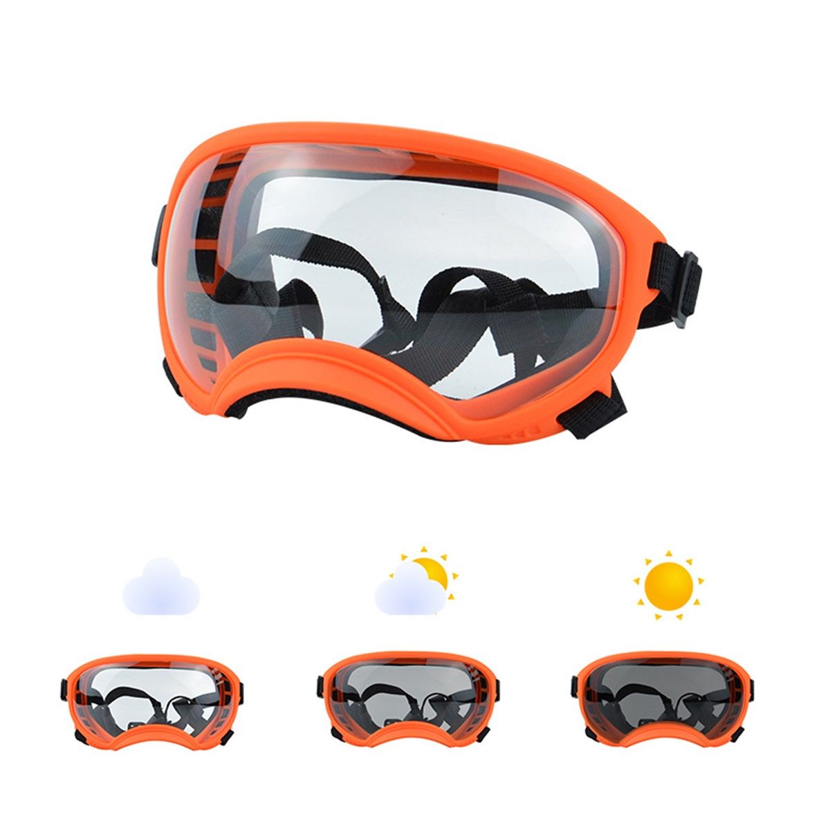 Dog Sunglasses Medium Breed, Dog Goggles UV Protection, Cycling Eye Protection for Large Dogs, Outdoors Breathable Windproof Dustproof Anti-Fog, Adjustable