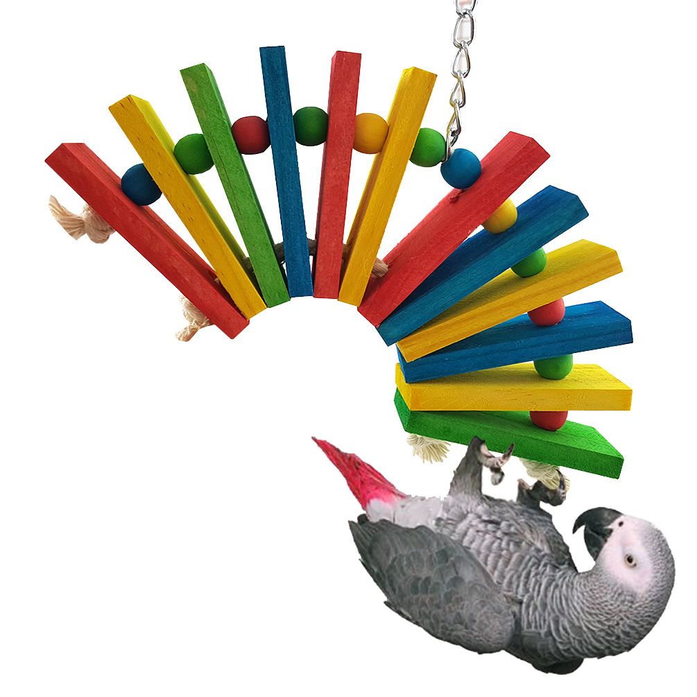 Bird Chew Toys - Parrot Cage Bite Toy Wooden Blocks Bird Parrot Toy for Small and Medium Cockatoos and Various Birds โ image 4
