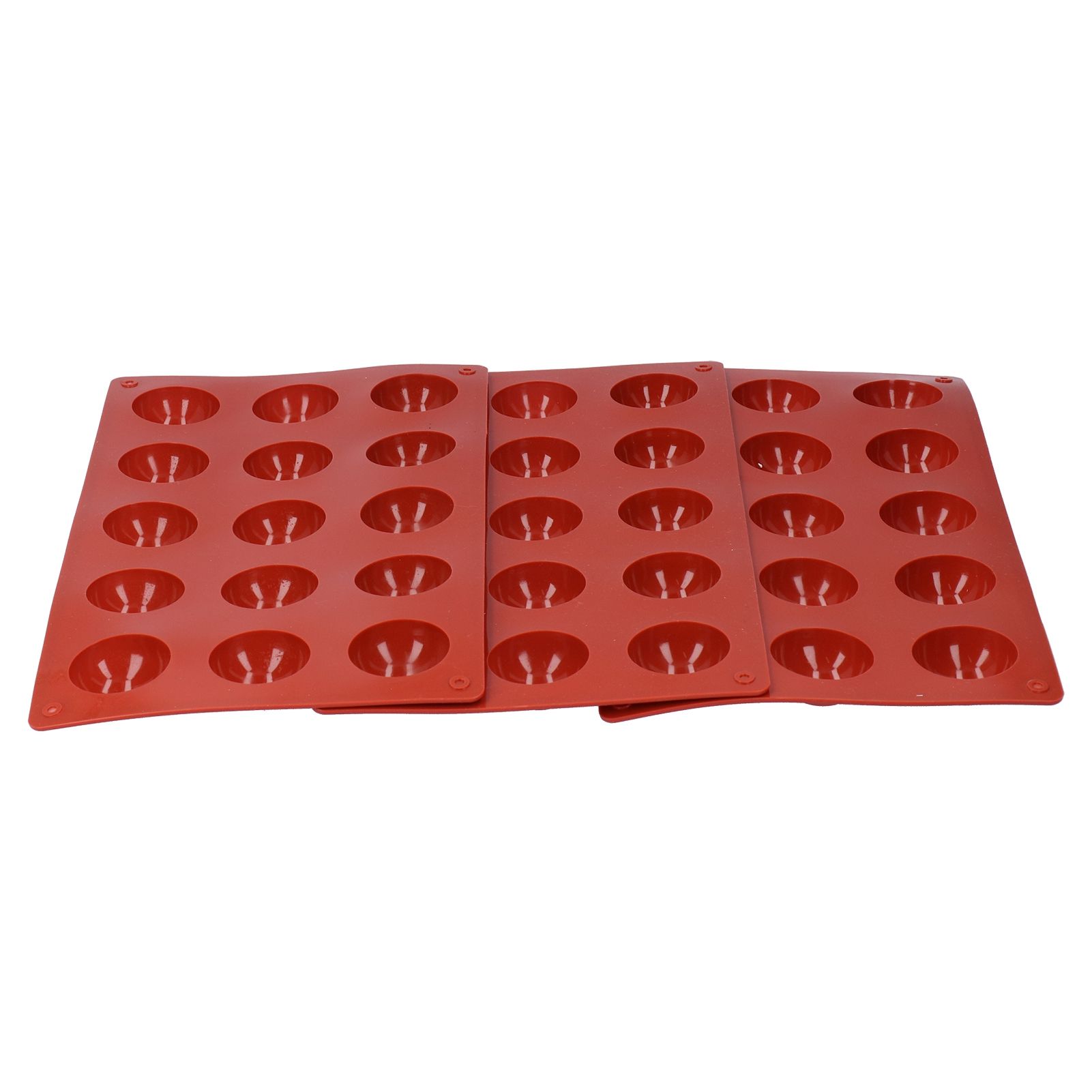 3Pcs Cake Mold 15 Hole Hemispherical Silicone Chocolate Mold Food Grade Dessert Bakeware — image 3