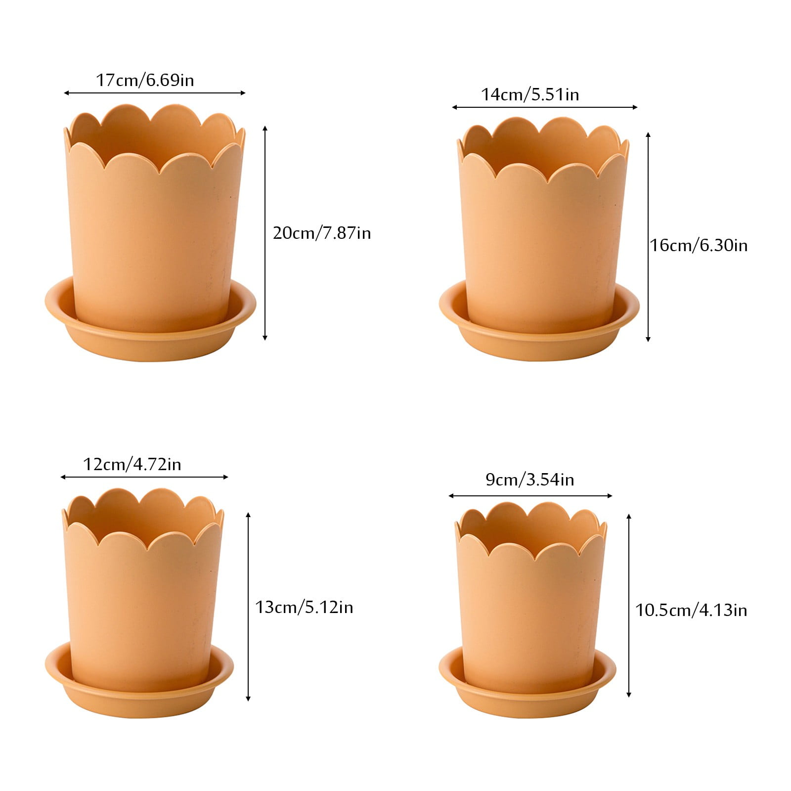Flower Pots, Garden Supplies Promotion! Plastic Plant Pots for Plants With Saucers Indoor Set of 1 Plastic Planters Modern Flower Pot With Hole for All House — image 2