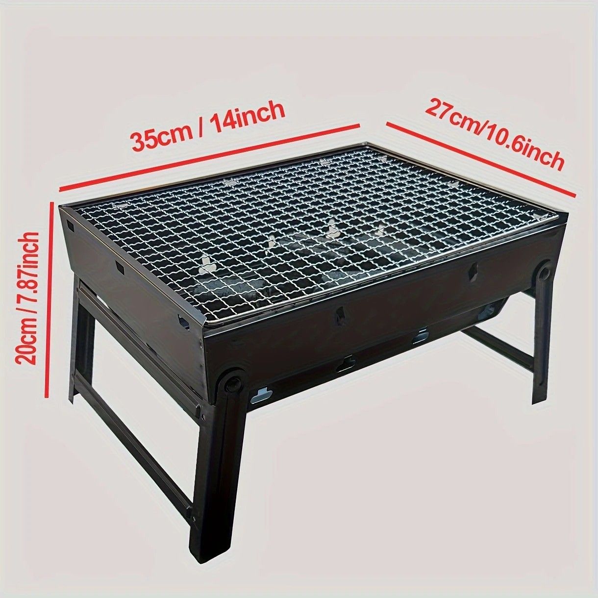 Weekend Essential Portable Foldable BBQ Grill Home & Camping Heavy Duty Steel No Assembly Required(Xiaoheigang) — image 4