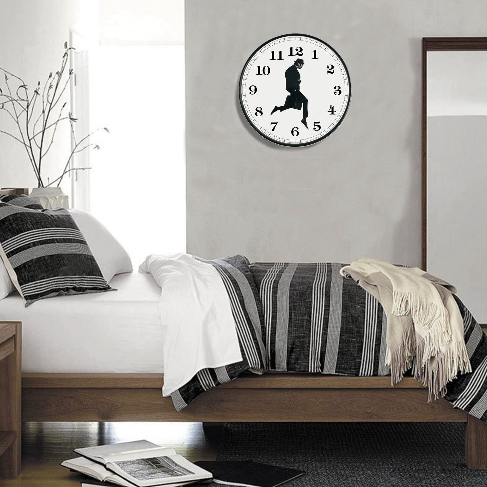Ministry of Silly Walks Watch Time Clocks for Employees Small Business Creative Wall Clock Clock, Ministry (Black) — image 5