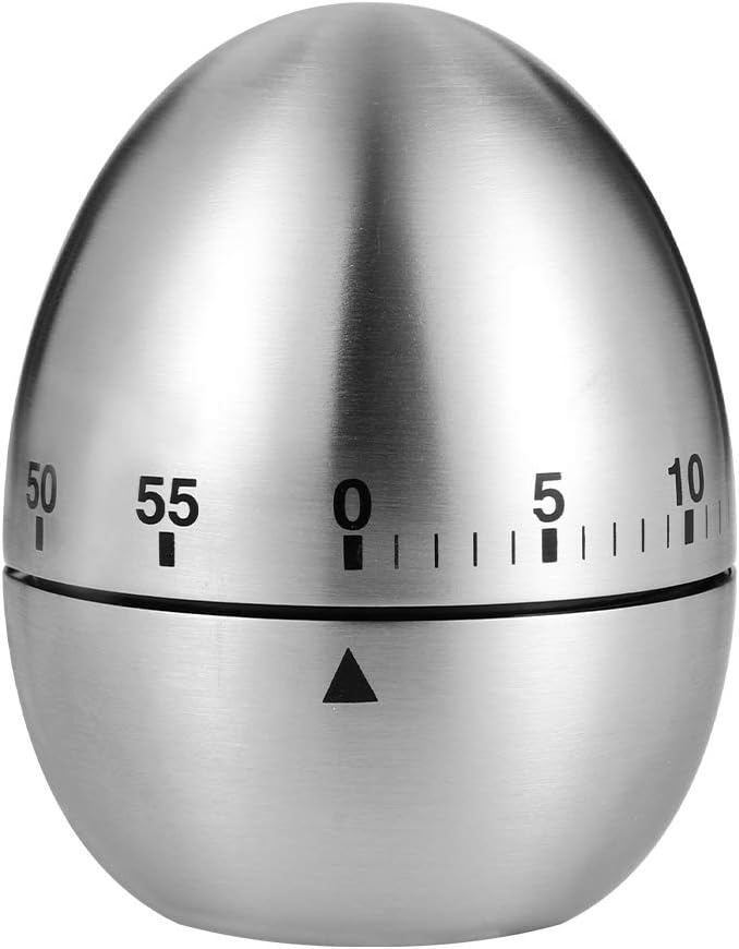 Egg Timer, Classic Egg Shaped Cooking and Baking Countdown Alarm, Manual Mechanical Timer with Loud Alarm for Kids Elderly, Home Use Kitchen Cooking Timer 0-60