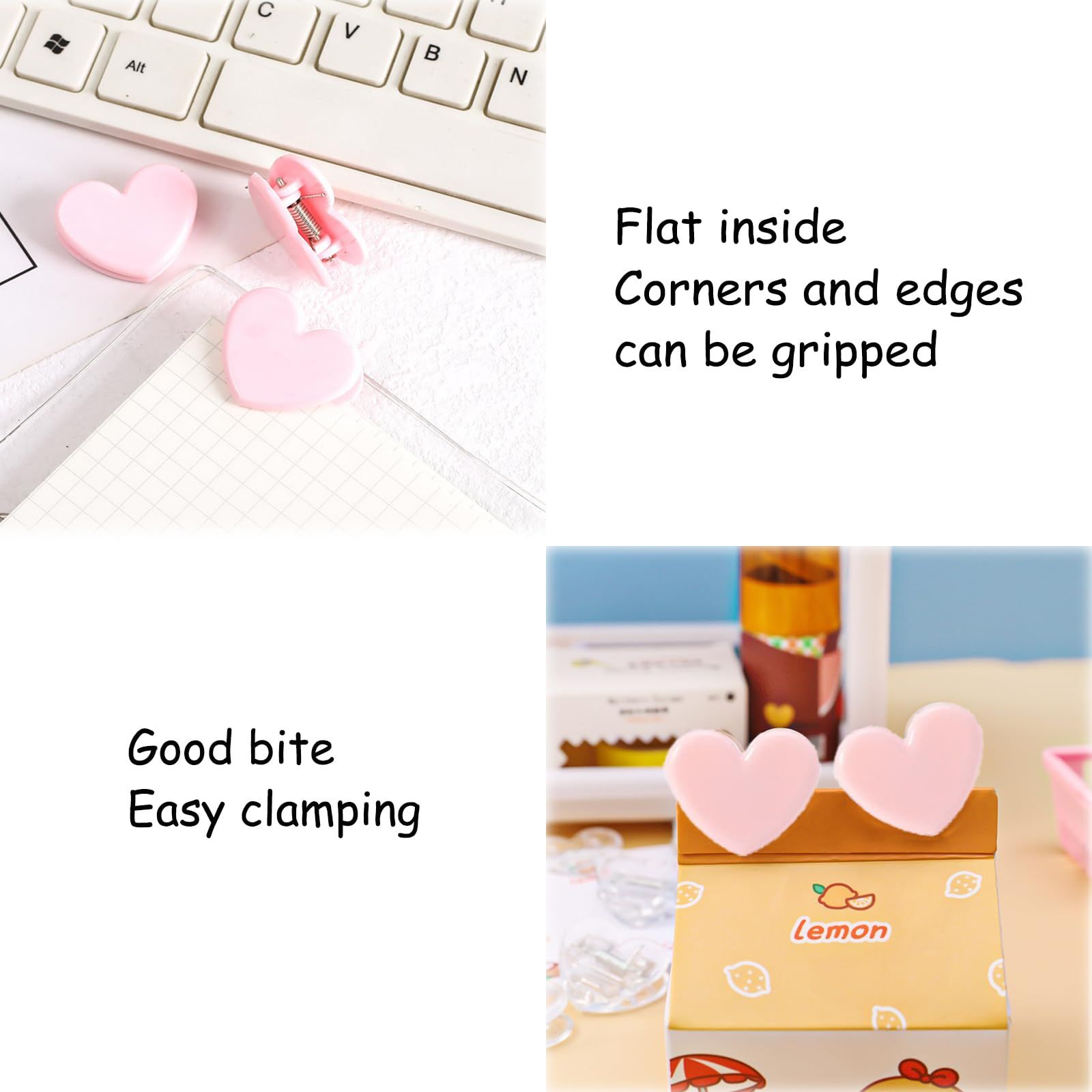 30pcs Heart Shaped Binder Clips,Mini Decorative Paper Clips,Paper and Bag Clips for Coffee Office Photo Picture Pages Holder — image 3