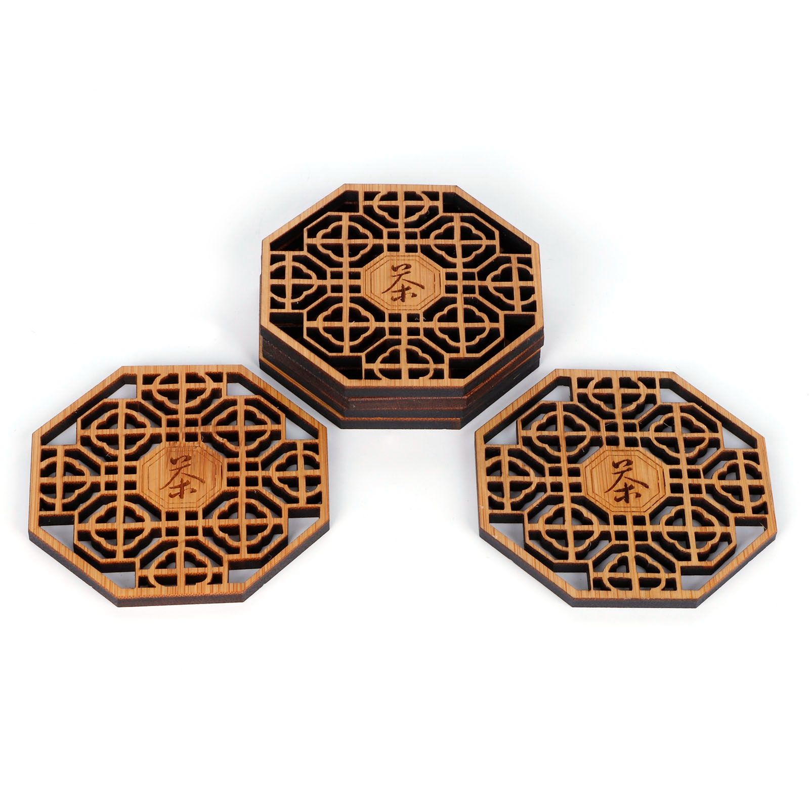 6PCS Bamboo Coaster Teacup Mat AntiScald Heat Insulation Pad Tea Ceremony Supplies(Type 1 ) — image 6