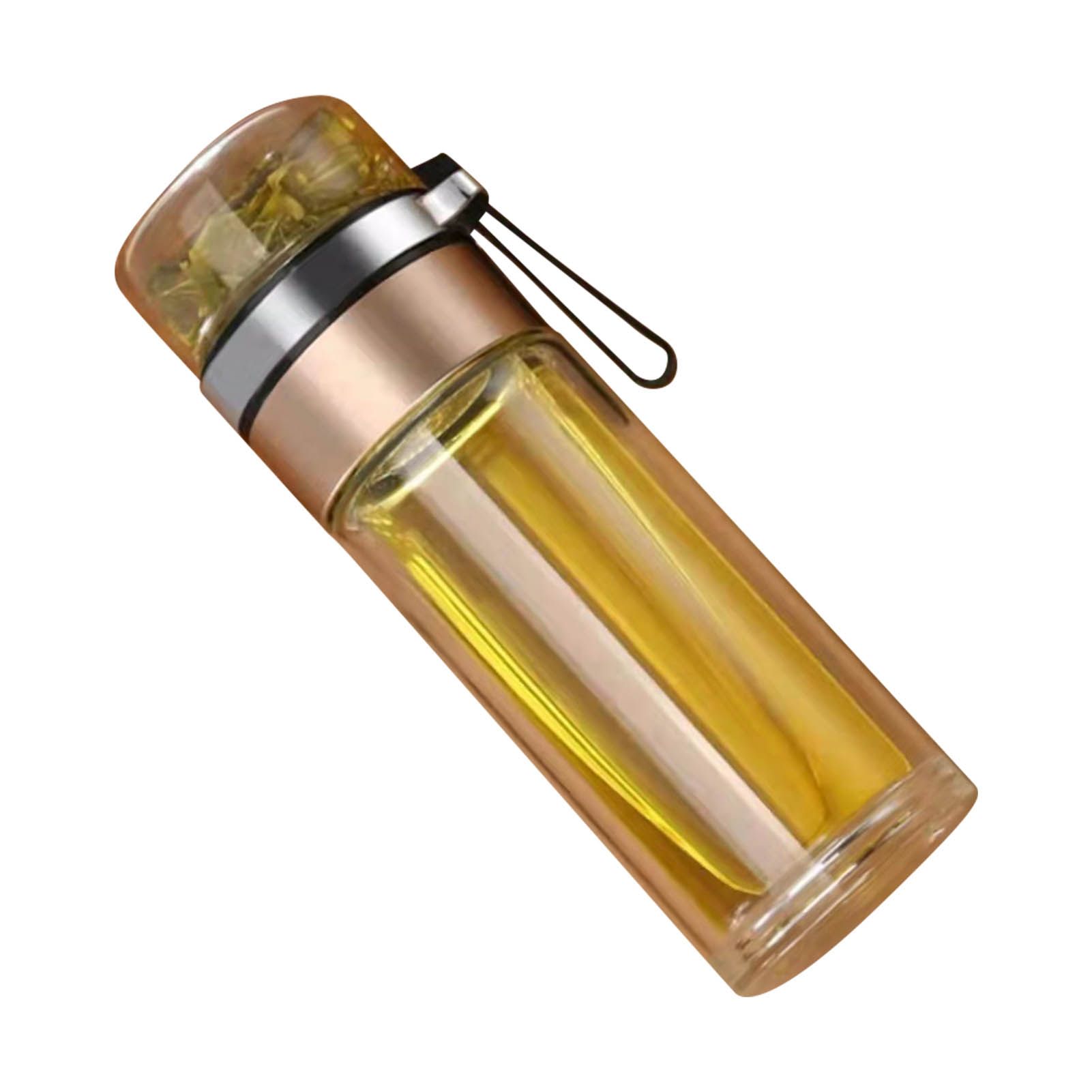 Glass Transparent Tea Bottle Portable Tea Water Bottle Tea and Water Separation Bottle Gold — image 2