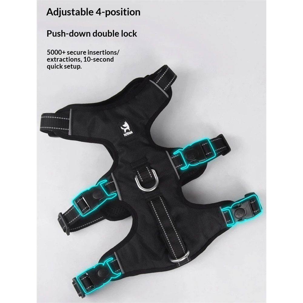 Escape Proof Dog Harness, No Choke No Pull Dog Vest Harness, Breathable Soft Padded Oxford, Leash Clips for Small Medium Dogs, Black, M โ image 5
