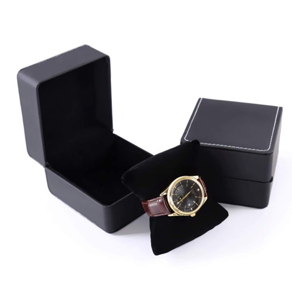 2 pack Watch Box, PU Leather Watch Case, Gift Boxs With Cushion For Most Watches, Smart Watch & jewelry,Watch Organizer as Gifts For Birthday, Men and Women — image 2