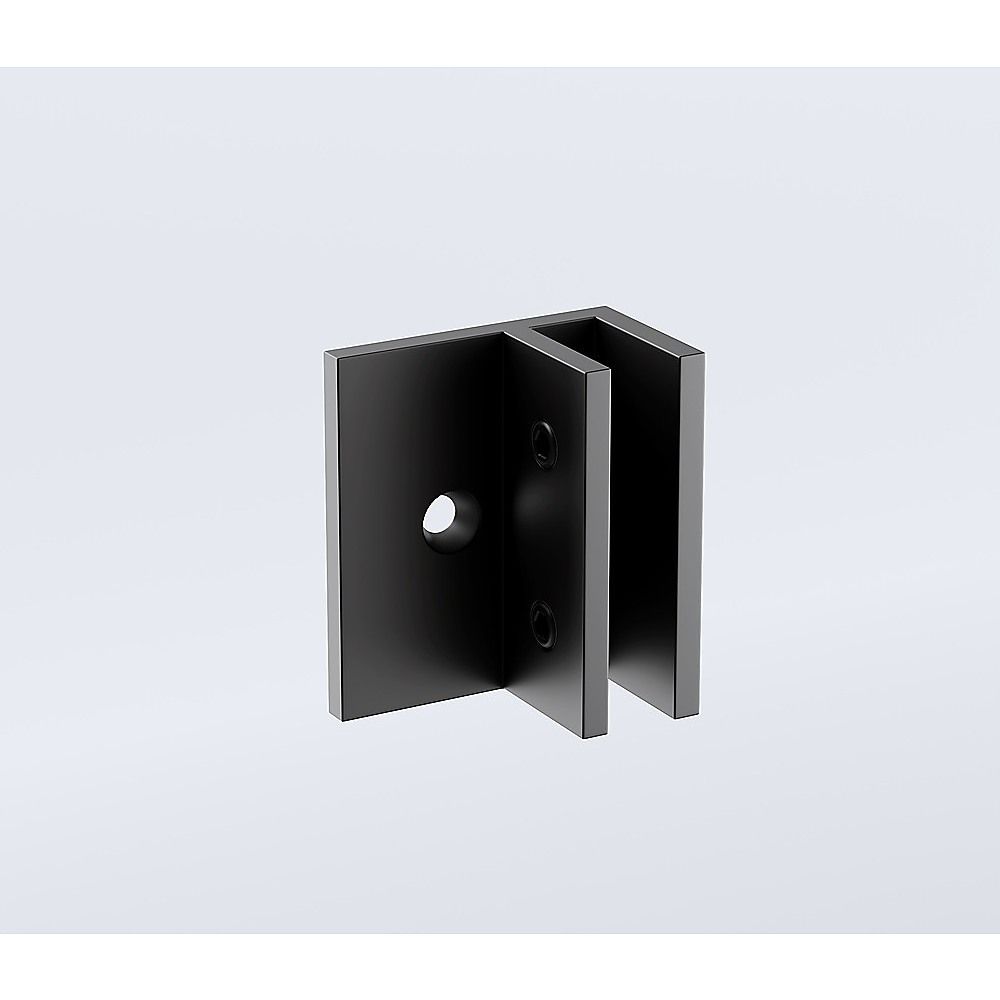 100cm Frameless Glass Bath Screen โ Stainless Steel F-Brackets in Black โ image 4