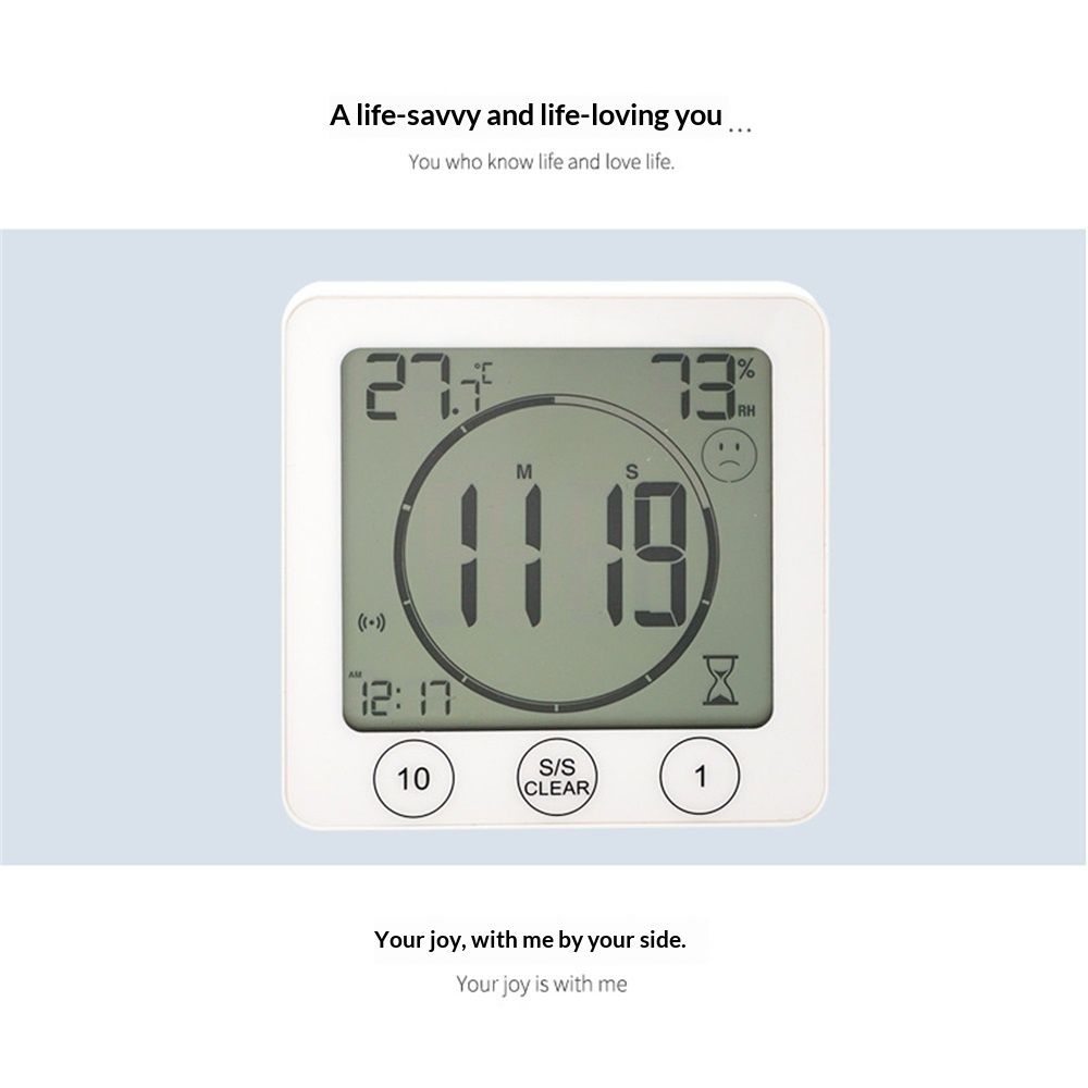 Digital Bathroom Shower Wall Clock Timer with Alarm with Big LCD Display, Waterproof for Water Spray, Wall Clock Timer for Bathroom Shower Makeup Cooking — image 4